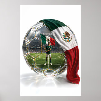 メキシコ サッカー 水晶ボール ポスター 