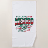 メキシコ サッカー 2026 サッカー 太字 国名 タイポグラフィ ビーチタオル (正面)