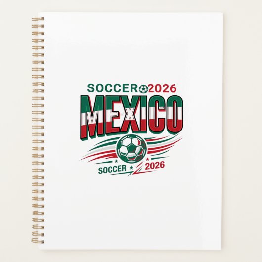 メキシコ サッカー 2026 サッカー 太字 国 タイポグラフィ プランナー手帳 (正面)