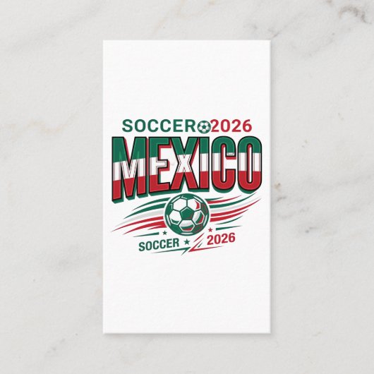 メキシコ サッカー 2026 サッカー 太字 国 タイポグラフィ 名刺 (正面)