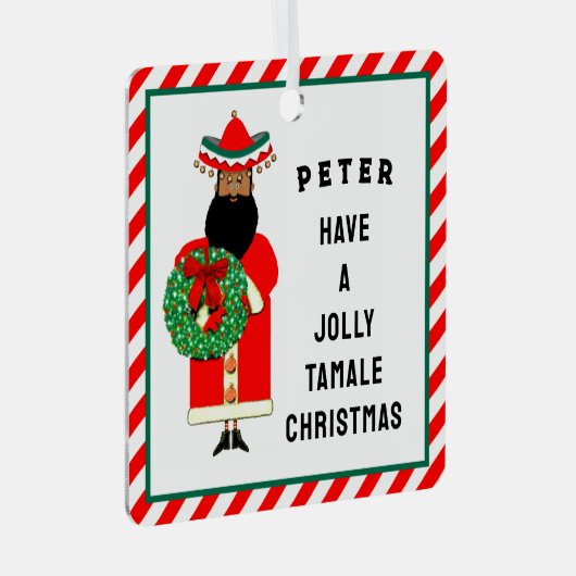 メキシコ·サパーソナライズされたンタ メタルオーナメント (正面右)