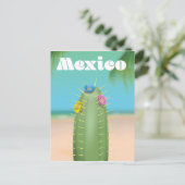 メキシコ サボテン 旅行ポスター ポストカード (スタンド正面)
