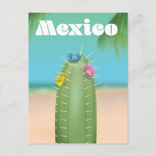 メキシコ サボテン 旅行ポスター ポストカード (正面)