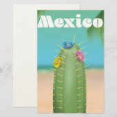 メキシコ サボテン 旅行ポスター 便箋 (正面/裏面)