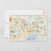 メキシコ,サユリータ | の結婚旅程マップ 招待状 (正面)