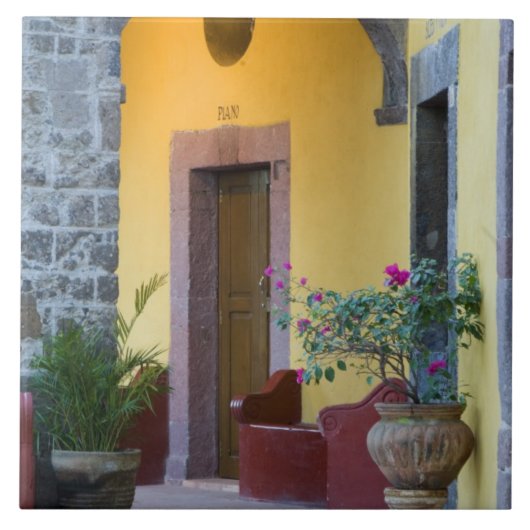 メキシコ、サンミゲル·デ·アレンデ、アークウェイ·エントランス タイル (正面)