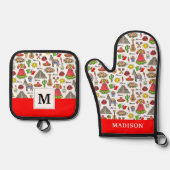 メキシコ |シンボルパターン 鍋つかみ&鍋敷きセット (正面)