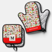 メキシコ |シンボルパターン 鍋つかみ&鍋敷きセット (正面/裏面)