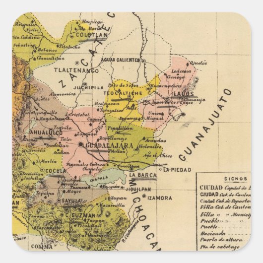 メキシコ,ジャリスコ スクエアシール (正面)