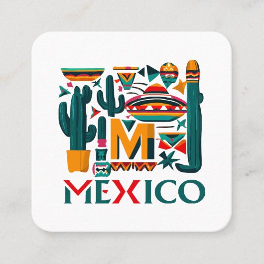 メキシコ スクエア名刺 (正面)
