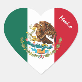 メキシコ ステッカー ハート 愛国的なメキシコ国旗
