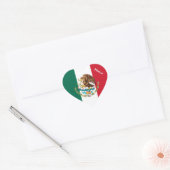 メキシコ ステッカー ハート 愛国的なメキシコ国旗 (封筒)