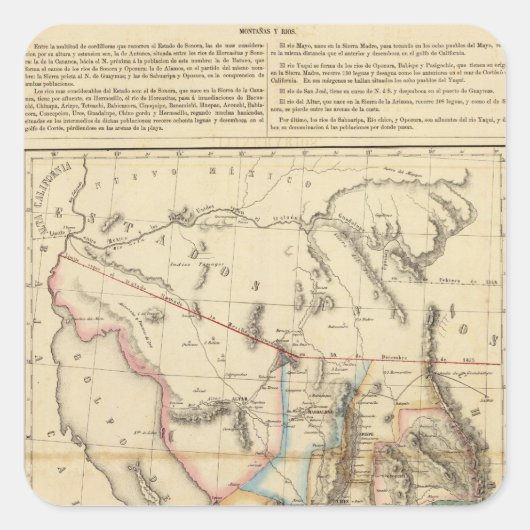 メキシコ,ソノラ スクエアシール (正面)