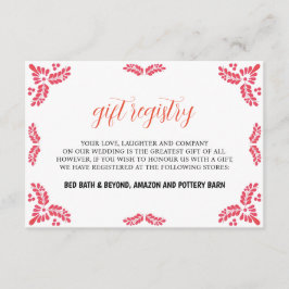 メキシコ タラベラ オレンジ フラワー ミニマリスト ウェディング エンクロージャーカード