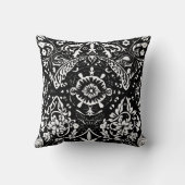 メキシコ タラヴェラ焼き ポタリー タイル 黒 白 クッション (裏面)