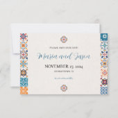 メキシコ タラヴェラ カラフル フラワー フィエスタ ウェディング セーブザデート (正面)