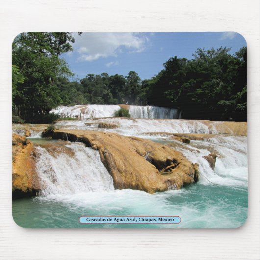 メキシコ、チアパス、カスカダス・デ・アグアアズール マウスパッド (正面)