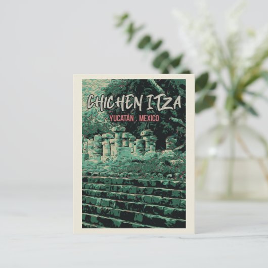 メキシコ、チセーン・イツァー、ユカタン、マヤ遺跡はがき ポストカード (スタンド正面)