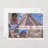 メキシコ、チチェンイツァからのはがき ポストカード (正面/裏面)