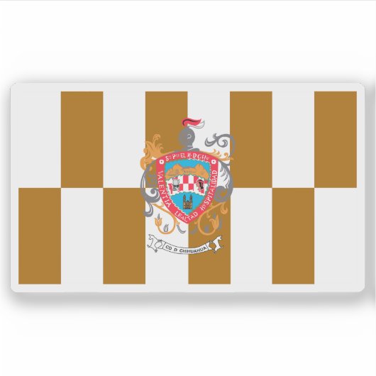 メキシコ・チワワ市国旗 シール (正面)