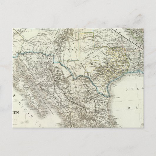 メキシコ、テキサス州、カリフォルニア、アメリカ合衆国 ポストカード (正面)
