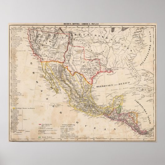 メキシコ，テキサス州 ポスター (正面)