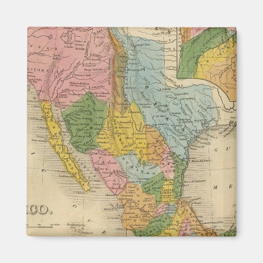 メキシコ、テキサス州 マグネット (正面)