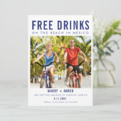 メキシコ・デスティネーション・ビーチでのフリー・ドリンク・ウェディング セーブザデート (スタンド正面)