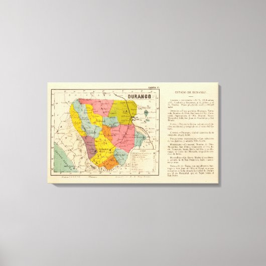 メキシコ，デュランゴ キャンバスプリント (正面)