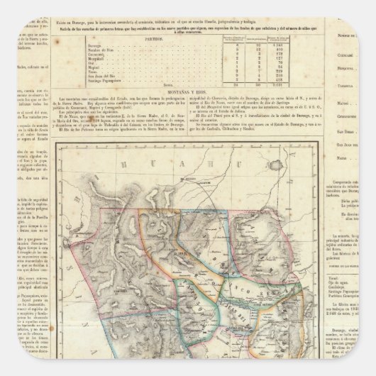 メキシコ，デュランゴ スクエアシール (正面)