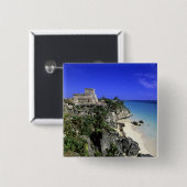 メキシコ，トゥルム 缶バッジ (正面&裏面)