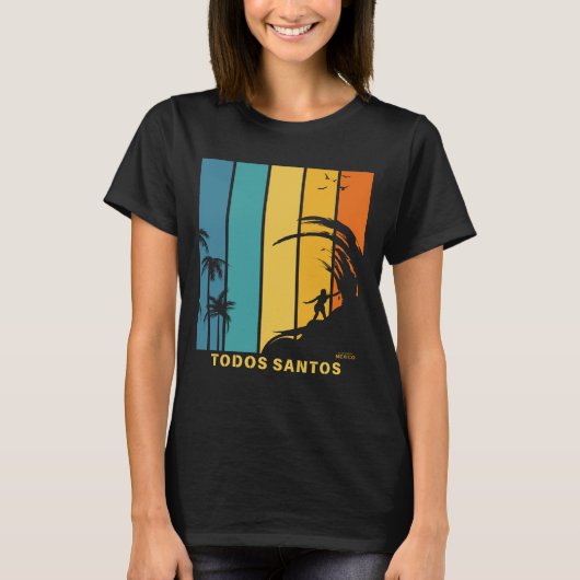 メキシコ トドスサントス サーフィンビーチ Tシャツ (正面)