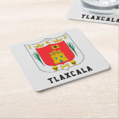 メキシコ、トラスカラの紋章 スクエアペーパーコースター (アングル)