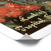 メキシコ、トロピック果実とオウムを持つ女性 ポスター (角)