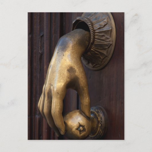 メキシコ、ハンドドアノッカーのクローズアップ ポストカード (正面)