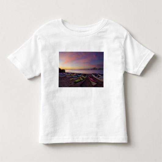 メキシコ、バハ、コルテス海。シーカヤックと トドラーTシャツ (正面)