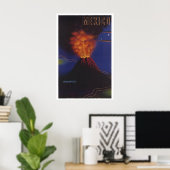 メキシコ パリクティン火山 旅行ポスター - 額縁付き ポスター (ホームオフィス)
