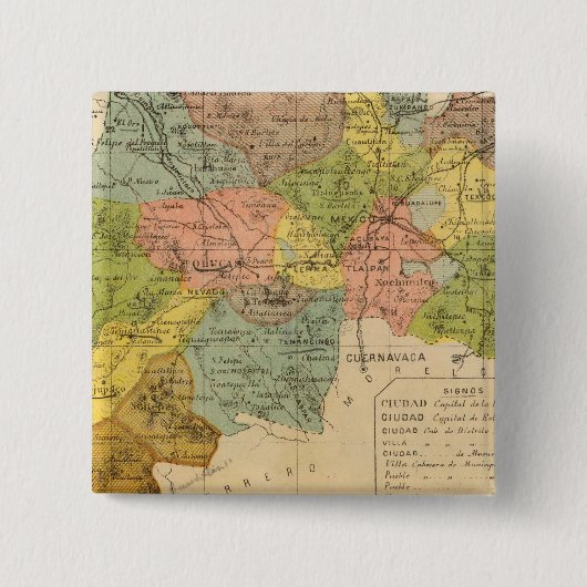 メキシコ，ヒダルゴ 缶バッジ (正面)