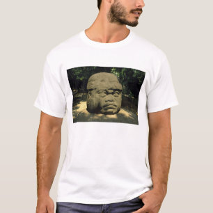 メキシコ ビジャエルモサ オルメカ文明の巨大な頭部像 ラ・ベンタ Tシャツ