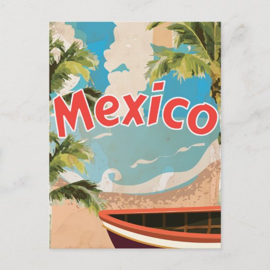 メキシコ ビンテージ 旅行ポスター ポストカード (正面)