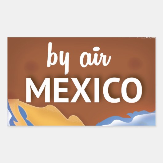 メキシコ ビンテージ 旅行 ポスター 長方形シール (正面)
