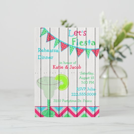 メキシコ·フィエスタ結婚のリハーサル·ディナー·招待状 招待状 (スタンド正面)
