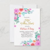 メキシコ·フィエスタ·フローラウェディングシャワーパーティー 招待状 (正面)