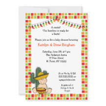 メキシコ·フィエスタ·ベイビー·シャワー·招待状の少年薄肌