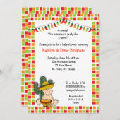 メキシコ·フィエスタ·ベイビー·シャワー·招待状の少年薄肌 招待状 (正面/裏面)