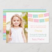 メキシコ·フカラフルィエスタ誕生日パーティーの写真 サンキューカード (正面/裏面)