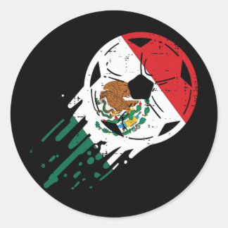 メキシコ フラッグ サッカー メキシコ サッカー ファン メンズ レディース ラウンドシール