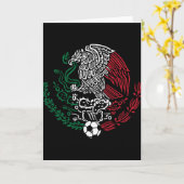 メキシコ フラッグ メキシコ鷲 サッカー 男性 女性 少年 カード (黄色い花)