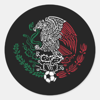 メキシコ フラッグ メキシコ鷲 サッカー 男性 女性 少年 少女 ラウンドシール