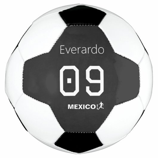 メキシコ ブラック サッカー球 カスタム名 アウェイ サッカーボール (正面)